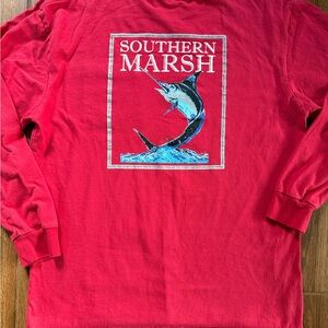 Southern Marsh Red Long Sleeve Shirt - men’s large